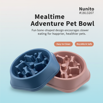 Slow Feeder Bone Design Pet Bowl