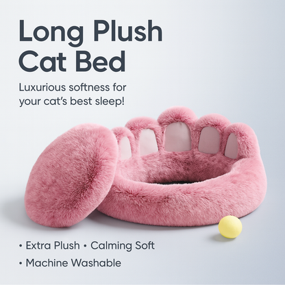 Long Plush Cat Bed