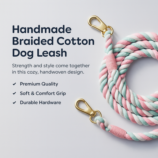 Handmade Braided Cotton Rope Dog Leash