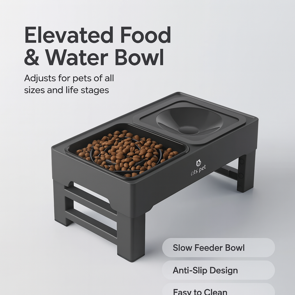Adjustable Food and Water Bowl