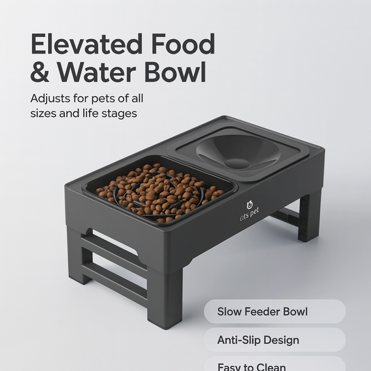 Adjustable Food and Water Bowl