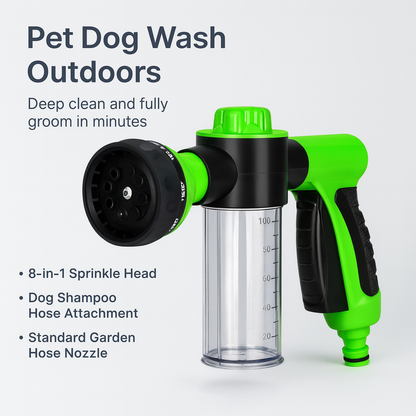 Pet Dog Wash Outdoor, High-Pressure Pet Shower Sprayer Dog Shower Brush And Pet Grooming Comb For Watering Flowers, Car Washing, Pet Bathing